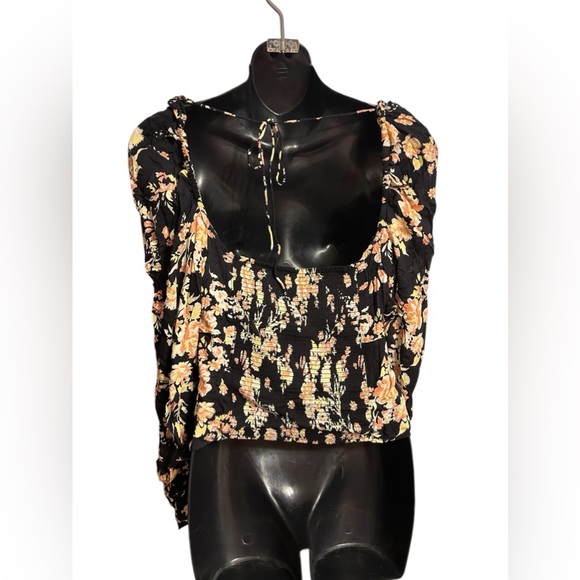 NWT free people Hillary floral blouse with smock detailing - Picture 11 of 14